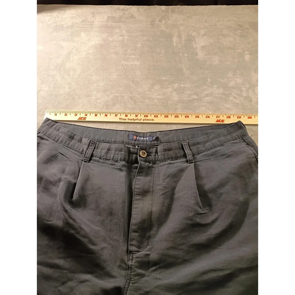 Chaps Golf Shorts Mens 40 Blue Pleated Chino Golf Classic Fit Casual Rayon Blend